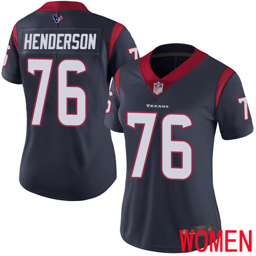 Houston Texans Limited Navy Blue Women Seantrel Henderson Home Jersey NFL Football 76 Vapor Untouchable